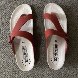 Mephisto Red Slide Sandals